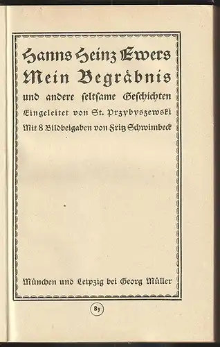 Mein Begräbnis und andere seltsame Geschichten. Eingeleitet von St. Przybyszewsk