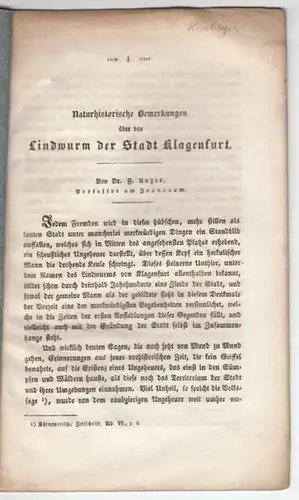 UNGER, Naturhistorische Bemerkungen über den... 1831