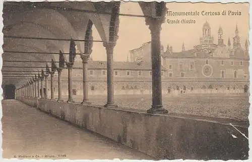Monumentale Certosa di Pavia. Grande chiostro 1900