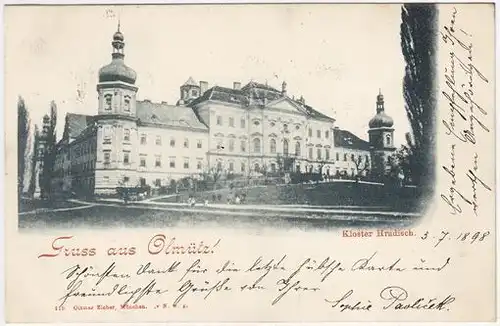 Gruss aus Olmütz. Kloster Hradisch. 1890