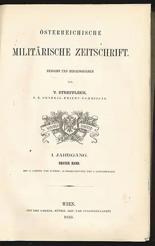 Österreichische Militärische Zeitschrift. STREFFLEUR, V. (Red., Hrsg.).