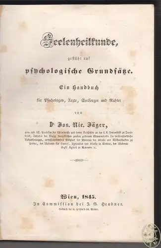 Seelenheilkunde, gestützt auf psychologische Grundsätze. Ein Handbuch für Psycho