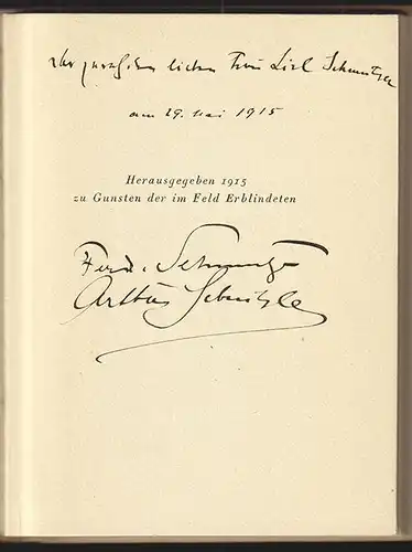 Der blinde Geronimo und sein Bruder. SCHNITZLER, Arthur.
