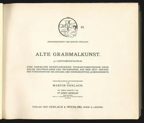 Alte Grabmalkunst. Eine Sammlung künstlerischer, charakteristischer Grabmäler De