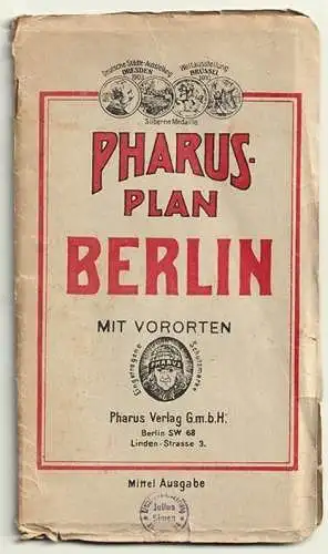 Pharus-Plan Berlin mit Vororten. LOEWE, C.