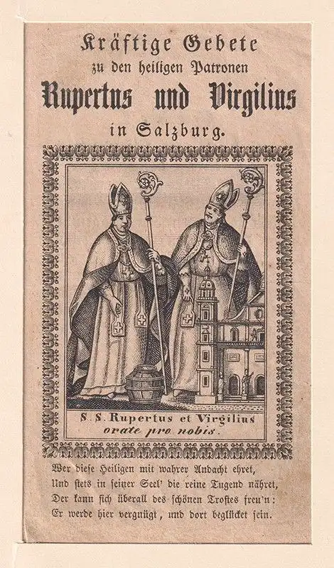 Kräftige Gebete zu den heiligen Patronen Rupertus und Virgilius in Salzburg.