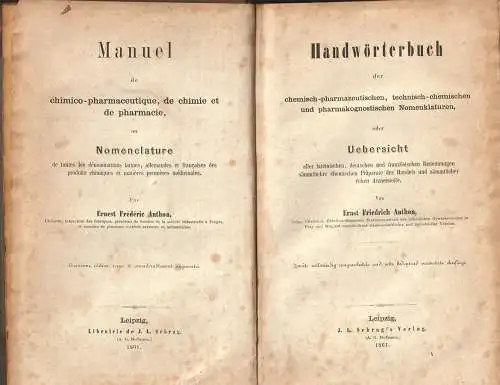 Manuel de chimico-pharmaceutique, de chimie et de pharmacie, ou Nomenclature....