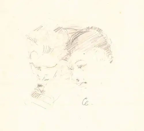 Eigenhändige Bleistiftzeichnung  mit einem begleitenden Autograph (sign. "Paul")