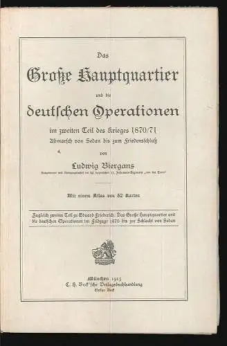 Das Große Hauptquartier und die deutschen Operationen im zweiten Teil des Kriege