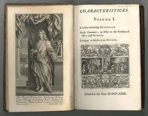 Characteristicks of Men, Manners, Opinions, Times. (SHAFTESBURY, Anthony Ashley