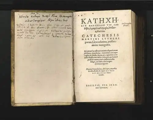Katechesis [...]. Catechesis Martini Lutheri parva, Graecolatina, postremum reco