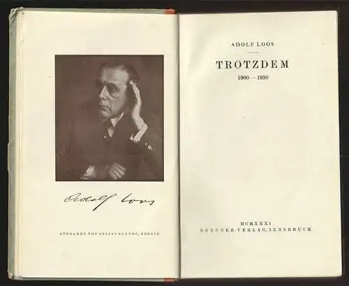 Trotzdem 1900-1930. LOOS, Adolf.
