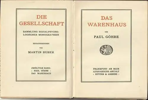 Das Warenhaus. GÖHRE, Paul.