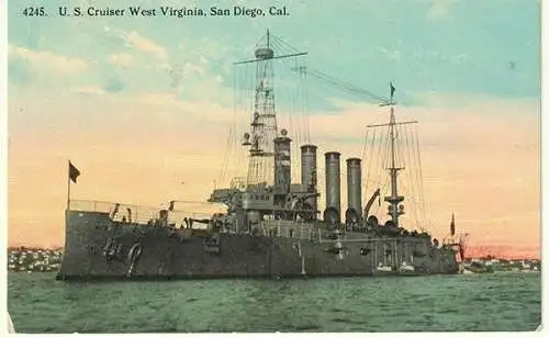 U. S. Cruiser West Virginia, San Diego, Cal.