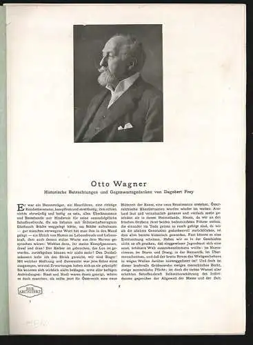 Otto Wagner - Historische Betrachtungen und Gegenwartsgedanken. FREY, Dagobert.