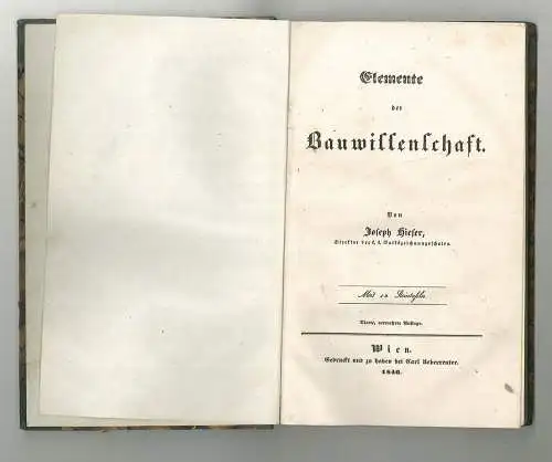 Elemente der Bauwissenschaft. HIESER, Joseph.
