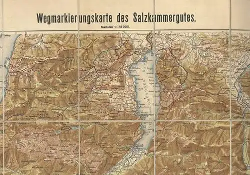 Wegmarkierungskarte des Salzkammergutes. Maßstab 1: 75.000.