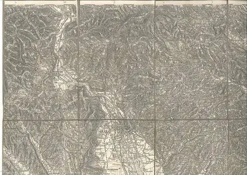 Umgebungs-Karte von Graz. Im Maßstab 1: 75.000. Aus vier Specialkarten-Blättern