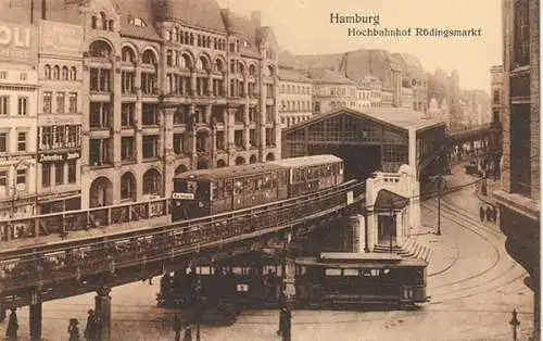Hamburg. Hochbahnhof Rödingsmarkt.