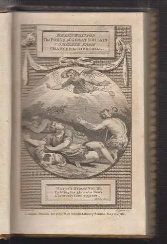 The Poetical Works. Containing his Hyms and Spiritual Songs. WATTS, Isaac.