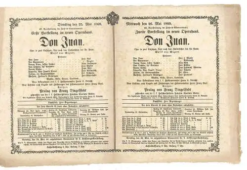 Dienstag, den 15. Mai 1869. 47. Vorstellung im Jahresabbonement. Erste Vorstellu