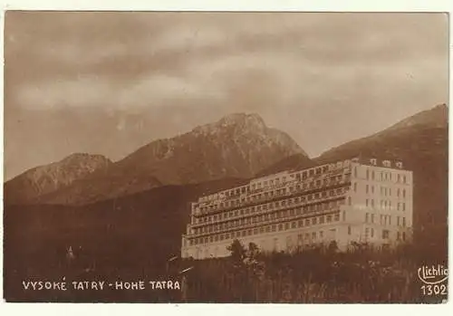 Vysoké Tatry - Hohe Tatra. Novy Smokovec - Neuschmecks - Újtátrafüred. Palace Sa