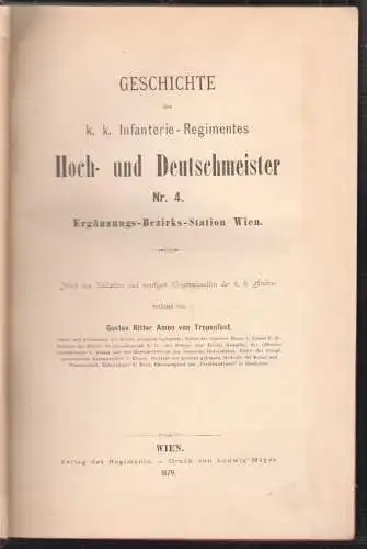 Geschichte des k. k. Infanterie-Regimentes Hoch- und Deutschmeister Nr. 4. Ergän