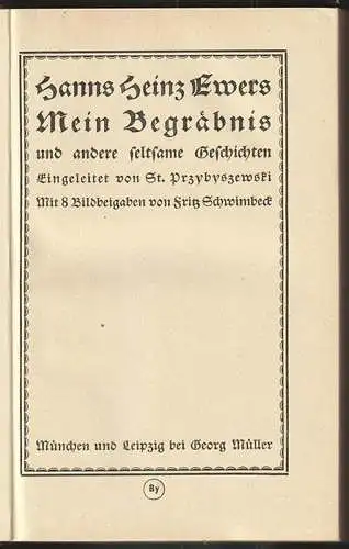 Mein Begräbnis und andere seltsame Geschichten. Eingeleitet von St. Przy 0808-24