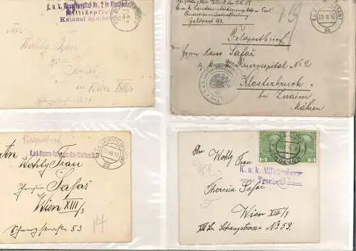 Konvolut von 184 Feldpostkarten eines Wiener Soldaten.