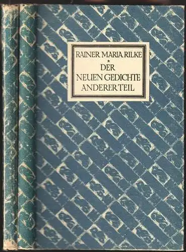 Neue Gedichte. RILKE, Rainer Maria. 1368-07