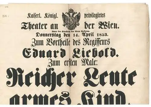 Kaiserl. königl. privilegirtes Theater an der Wien. Unter der Direktion des Aloi