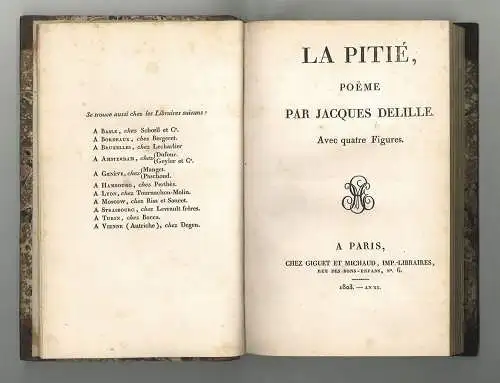 La pitié. Poeme. DELILLE, Jacques.