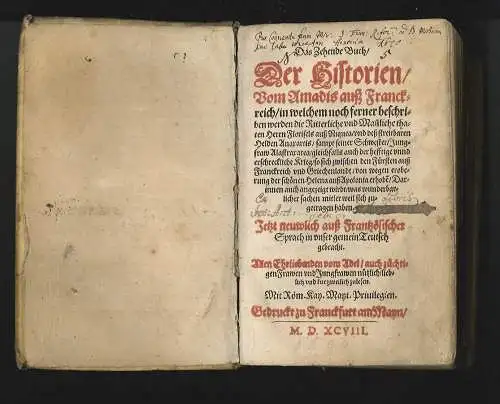 Das Zehende Buch Der Historien Vom Amadis auß Franckreich in welchem noch ferner