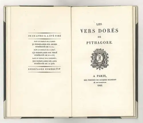 Les vers dorés. PYTHAGORAS.