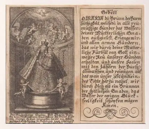 Das wunderthätige Gnaden Bild Maria Brun bey denen P. P.  Augustiner Baarfüssern