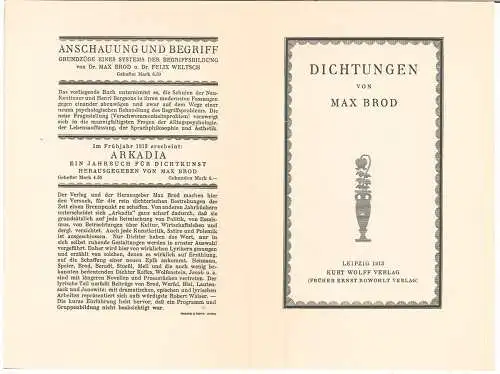 Die Versuchung. Ein Gespräch des Dichters mit dem Erzengel und Luzifer. WERFEL,