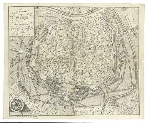 Plan von Wien mit den neuesten Verschönerungen 1822. GRUND [Z.] (Stecher 1162-24