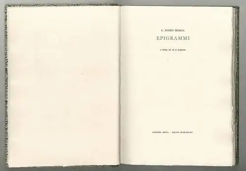 Epigrammi. SENECA, L(ucius) Annaeus. - MUCCHI, Gabriele (Ill.).