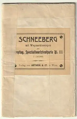 Karte des Schneeberges. Aus Artaria`s Spezial-Touristenkarte. Einzeichnu 1164-24