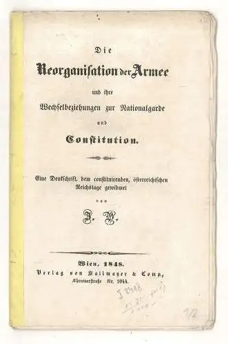 Die Reorganisation der Armee und ihre Wechselbeziehungen zur Nationalgarde und C