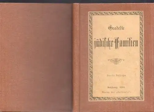 Geadelte jüdische Familien. 1891