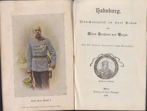 Habsburg. Märchenspiel in drei Acten. Für die Jugend bearb. BERGER, Alfr 1556-00