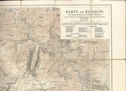 Karte der Raxalpe für Touristen bearb. v. Gustav Freytag.