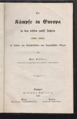 Kämpfe in Europa in den letzten zwölf Jahren (1848-1859) ein Cyklus von Gefechts