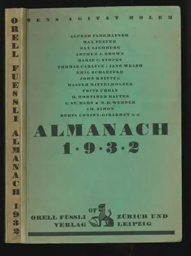 Orell Füssli Verlag. Almanach 1932. [Schmutztitel mit Zusatz: Gute Bücher werden