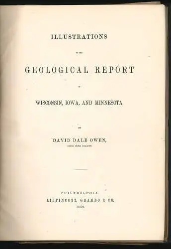 Illustrations to the Geological Report of Wisconsin, Iowa, and Minnesota. OWEN, 