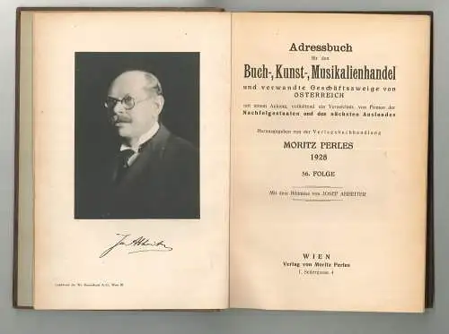 Adressbuch für den Buch-, Kunst-, Musikalienhandel und verwandte Geschäftszweige