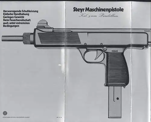 Steyr Maschinenpistole. Kal. 9 mm Parabellum.