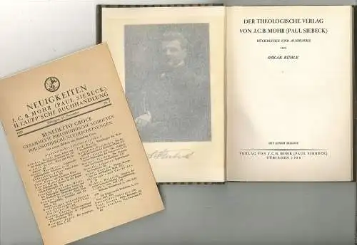 Der Theologische Verlag von J. C. B. MOHR (Paul Siebeck). Rückblicke und Ausblic