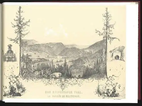 Malerischer Atlas der Eisenbahn über den Semmering. Lithographien von Sandmann,